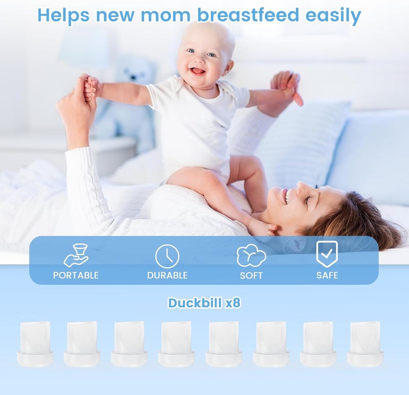 Hranio 8 قطع من قطع مضخة الثدي، صمامات بيل البط متوافقة مع قطع غيار Mom Cozy m5، ملحقات مضخة الثدي Momcozy، قطع غيار Mom Cozy m5، 8 قطع من صمامات بيل البط - Image 5